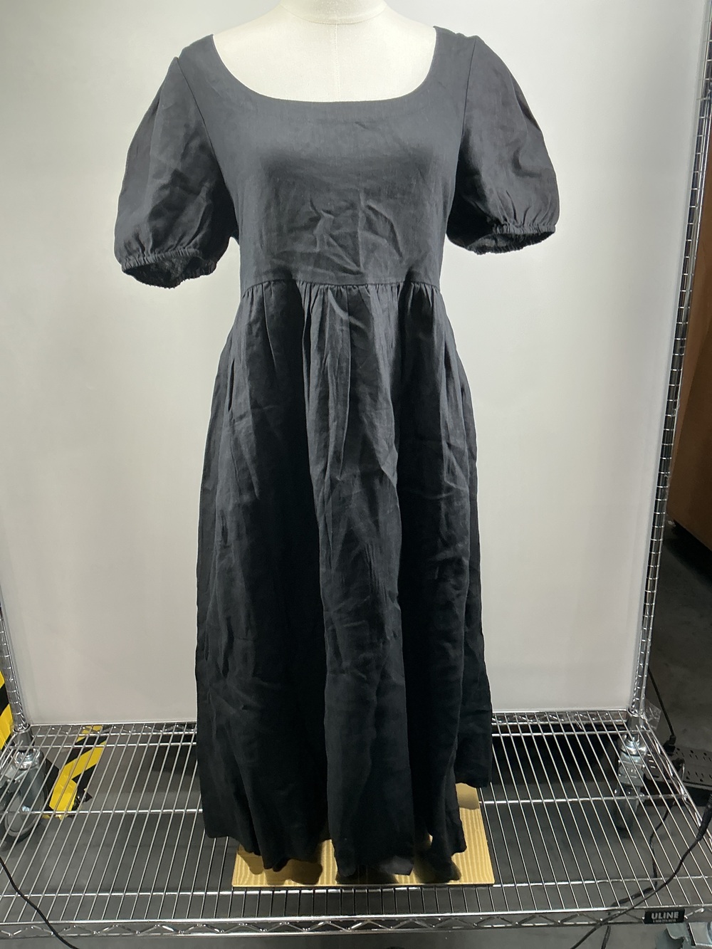 100% European Linen Maternity Short Sleeve Midi Dress
